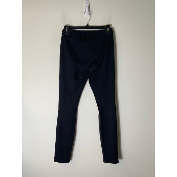 AS by DF Black Mixed Media Leather Pull On Pants Sz XS - Picture 2 of 2
